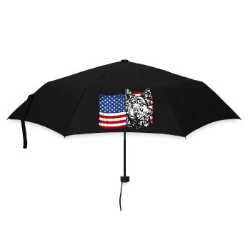Hungarian Mudi America Flag Dogs Dog Wilsigns - Umbrella (small) - black - Front