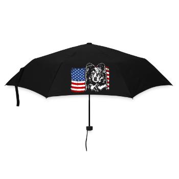 Shetland Sheepdog Sheltie America Flag Dog Dogs - Umbrella (small) - black - Front