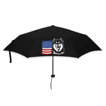Finnischer Lapphund Amerika Fahne Hunde Wilsigns - Regenschirm (klein) - Schwarz - Vorne