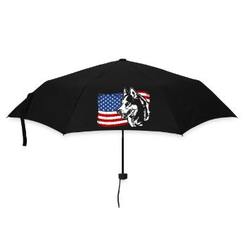 Siberian Husky America Flag Dog Dogs Wilsigns - Umbrella (small) - black - Front