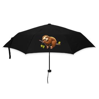 Schlafendes Faultier liegt auf einem Ast - Regenschirm (klein) - Schwarz - Vorne
