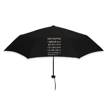 Liebe Person hinter mir, Glückich dich zu haben - Regenschirm (klein) - Schwarz - Hinten
