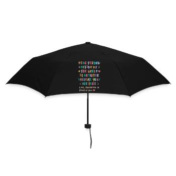 Die Welt ist schöner, weil du hier bist - Regenschirm (klein) - Schwarz - Hinten