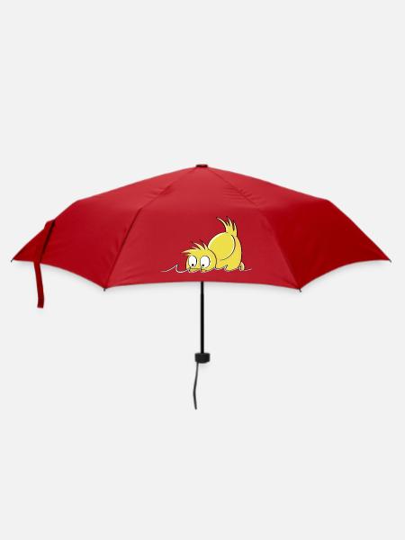 Tauchende Ente - Entchen Comic - Regenschirm (klein) - Rot