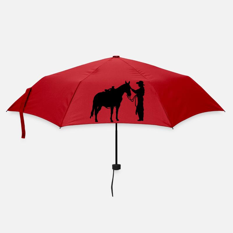 Frau mit Pferd - Regenschirm (klein) - Rot