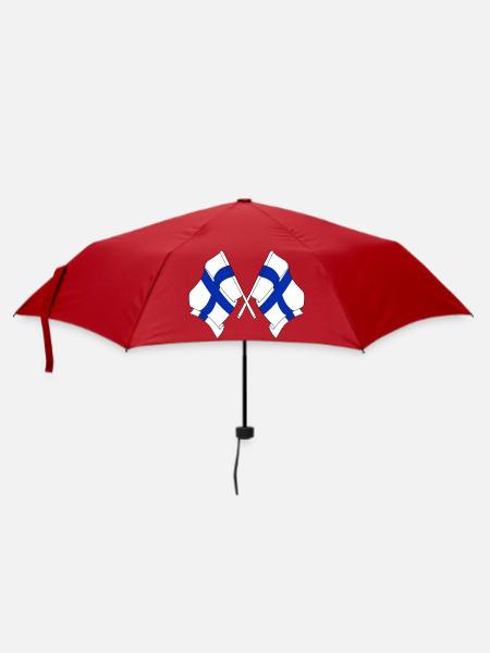 Deux drapeaux de la Finlande croisés - Parapluie standard - rouge