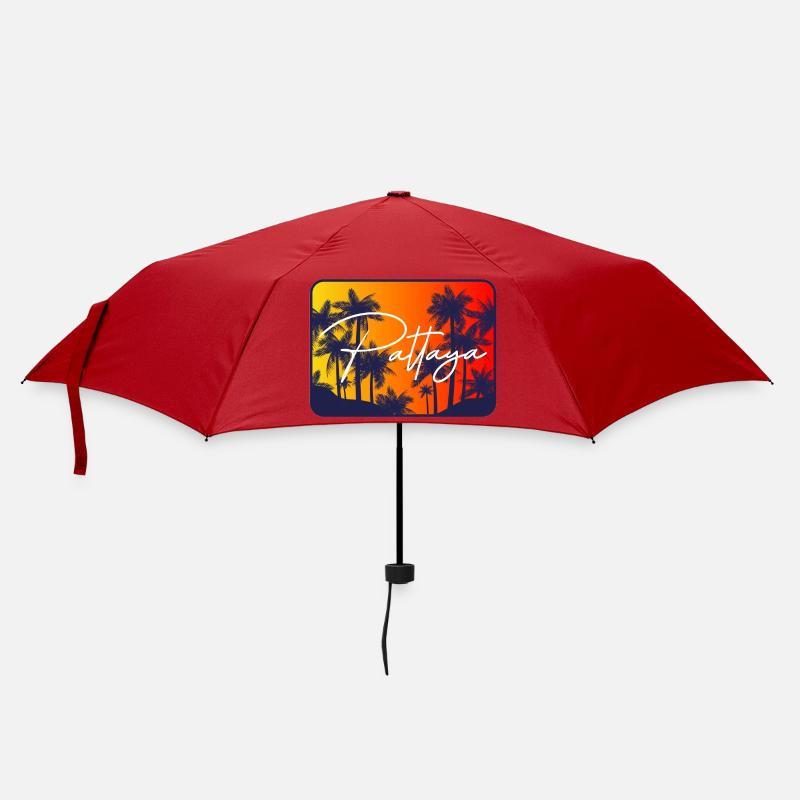 Pattaya Palmen Sunset - Regenschirm (klein) - Rot
