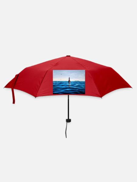 Leuchtturm über der ruhigen blauen Adria Kroatien - Regenschirm (klein) - Rot