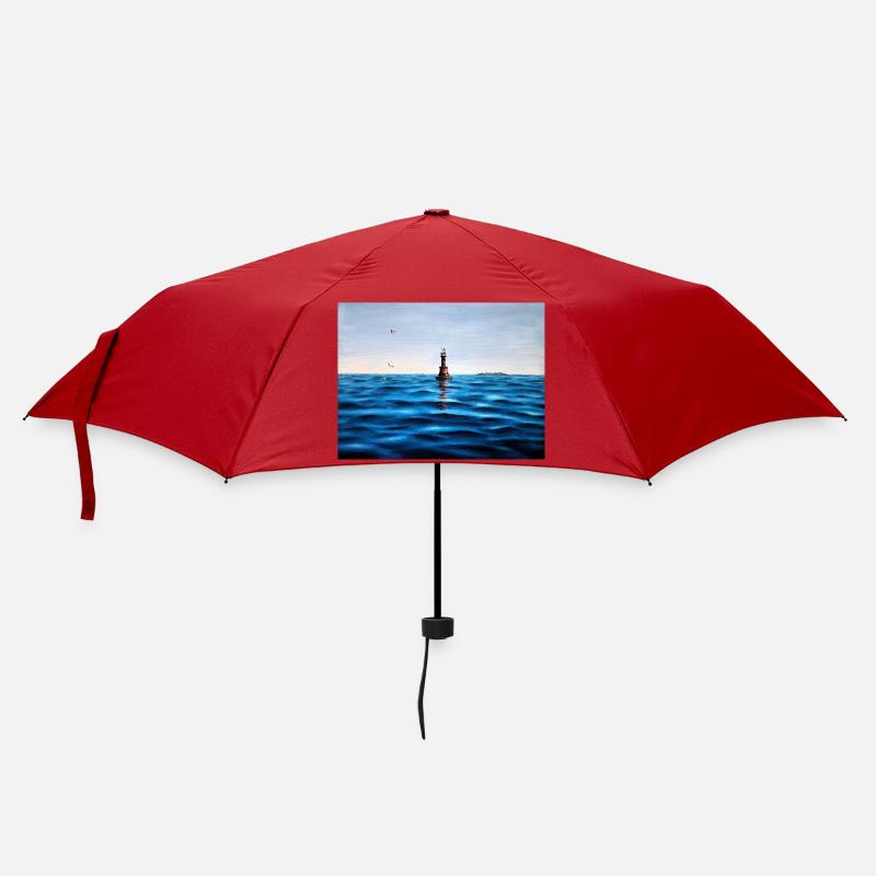 Leuchtturm über der ruhigen blauen Adria Kroatien - Regenschirm (klein) - Rot