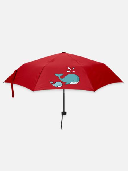 whale - Umbrella (small) - red