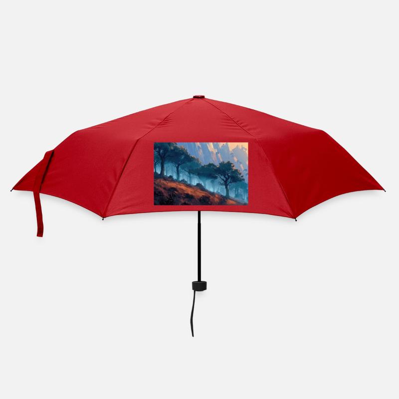Forest Landscape Illustration Poster - Umbrella (small) - red
