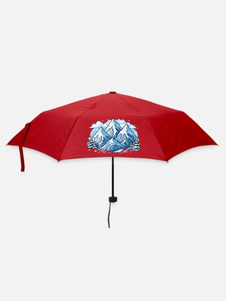 Berge Mountains - Regenschirm (klein) - Rot