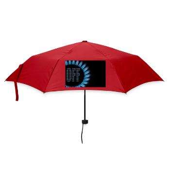 Gasflamme von einem Herd mit dem Wort Aus - Regenschirm (klein) - Rot - Vorne