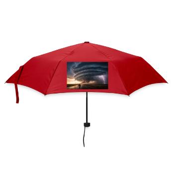Epischer Sturm & Blitz - Regenschirm (klein) - Rot - Vorne