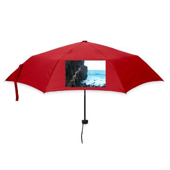Gefährlicher Weg Madeira - Regenschirm (klein) - Rot - Vorne