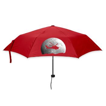 Hubschrauber Mond Geschenkidee - Regenschirm (klein) - Rot - Vorne