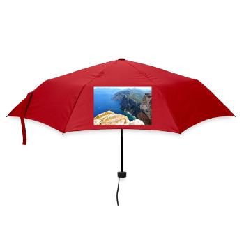 Fantastische Felsenküste auf Korsika - Regenschirm (klein) - Rot - Vorne