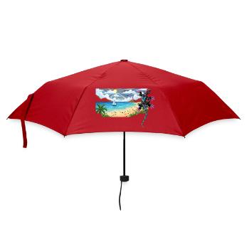 Eidechse - Regenschirm (klein) - Rot - Vorne