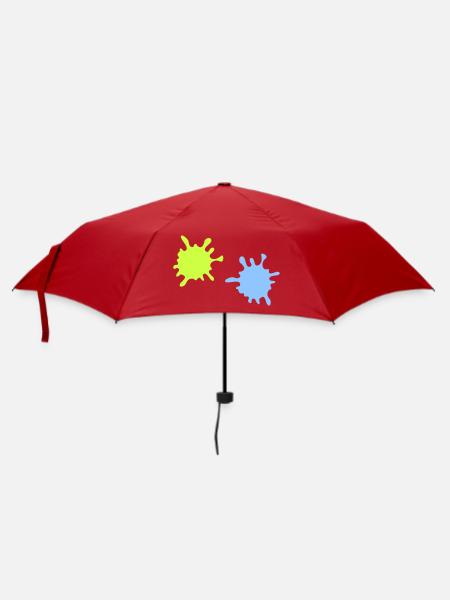 Neon Spritzer Splatter - Regenschirm (klein) - Rot