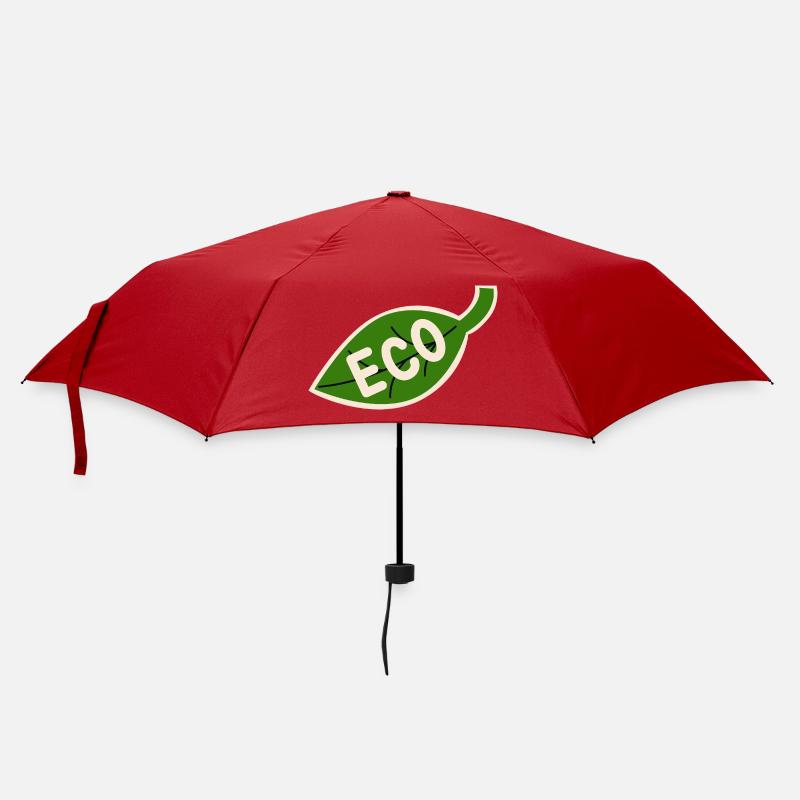 Öko-Blatt-Emblem – Minimalismus - Regenschirm (klein) - Rot