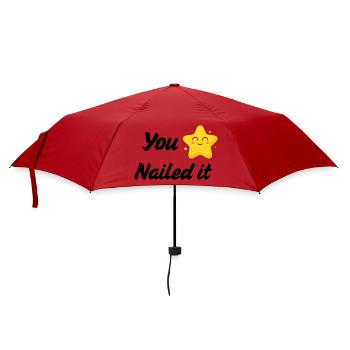 Du hast es perfekt geschafft, T-Shirt | Lustiger Erfolgs-Tee - Regenschirm (klein) - Rot - Vorne