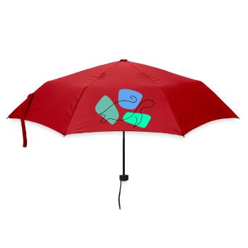 Lineart turtle with color background - Umbrella (small) - red - Front