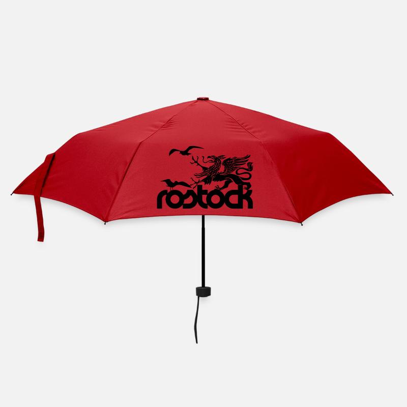 Rostock - Greif und Möwen - Regenschirm (klein) - Rot