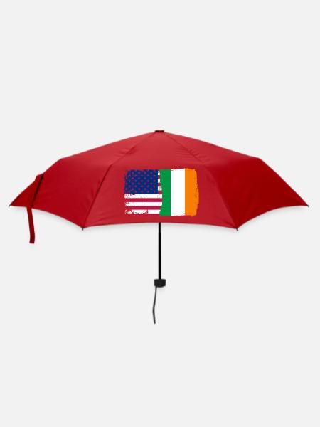 Flag Fusion: Sterne und Kleeblatt - Regenschirm (klein) - Rot