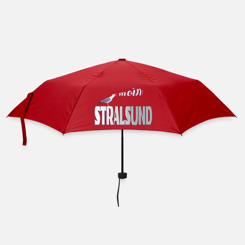 Stralsund Möwe & Moin Ostsee - Regenschirm (klein) - Rot