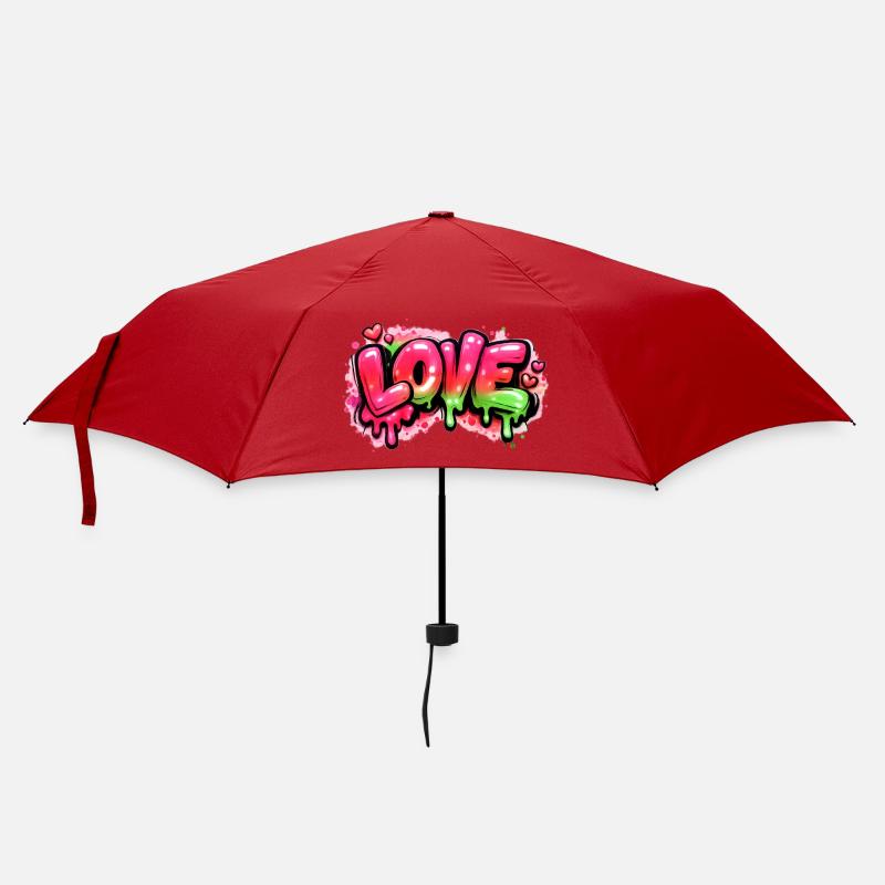 Love - Regenschirm (klein) - Rot