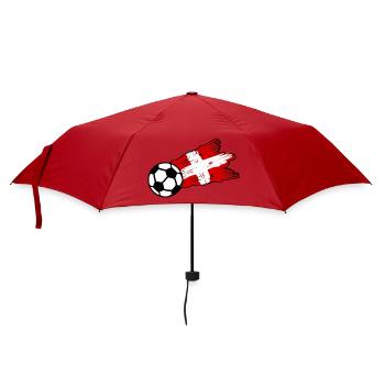 Schweizer Fußballflagge Kunst - Regenschirm (klein) - Rot - Vorne