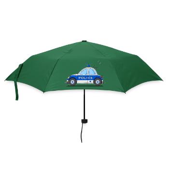Polizeiauto Police Blau - Regenschirm (klein) - Flaschengrün - Vorne