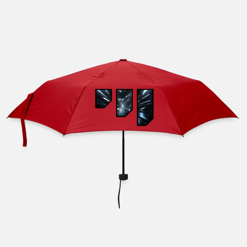 Futuristisches Sci-Fi-Korridor-Design - Regenschirm (klein) - Rot