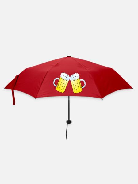 anstoßende Bierkrüge - Regenschirm (klein) - Rot