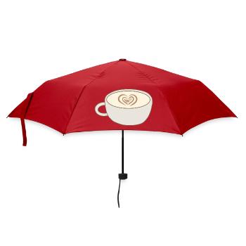 Heart Latte Cup Kunst - Regenschirm (klein) - Rot - Vorne