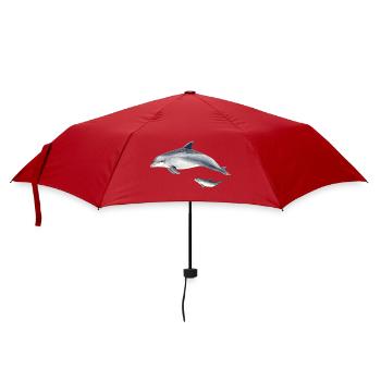 Dauphins en duo bleu aquarelle - Parapluie standard - rouge - Devant