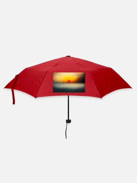 Abendstimmung am ruhigen Meer - Regenschirm (klein) - Rot