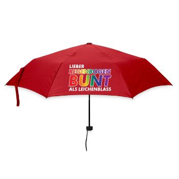 Lieber Regenbogen bunt statt Leichenblass / Gay - Regenschirm (klein) - Rot - Vorne