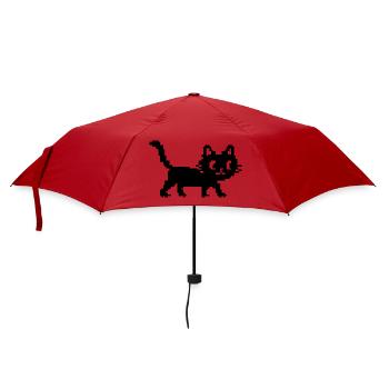 Mignon chat rétro Pixel Cat – Chat de jeu 8 bits - Parapluie standard - rouge - Devant
