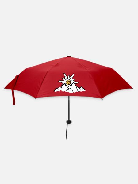 Sonne Bergblume Edelweiss - Regenschirm (klein) - Rot