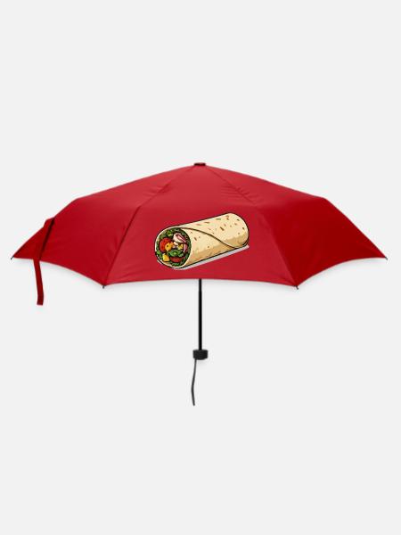 Farbintensiver Burrito-Wrap - Regenschirm (klein) - Rot