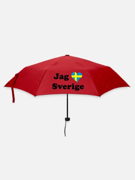 Jag älskar Sverige - J'aime la Suède - Parapluie standard - rouge