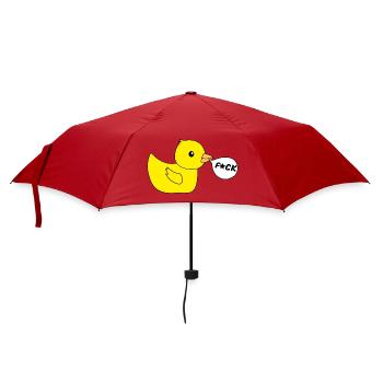 Lustige Bilder Ente F*ck - Regenschirm (klein) - Rot - Vorne