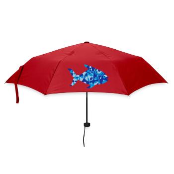 A fish made of shapes and patterns - Umbrella (small) - red - Front