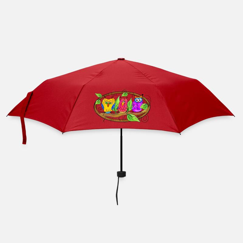 Weisheit - Eulen Edition - Regenschirm (klein) - Rot