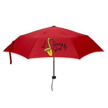 Saxy girl - Sexy Saxophone pun - Umbrella (small) - red - Front