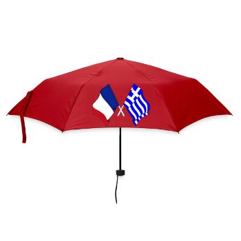 Drapeau de la France et drapeau de la Grèce - Parapluie standard - rouge - Devant