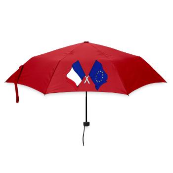 Deux drapeaux croisés de la France et du drapeau de l’Europe - Parapluie standard - rouge - Devant