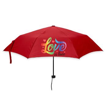 LGBT Pride Month - Liebe ist Liebe - Regenschirm (klein) - Rot - Vorne