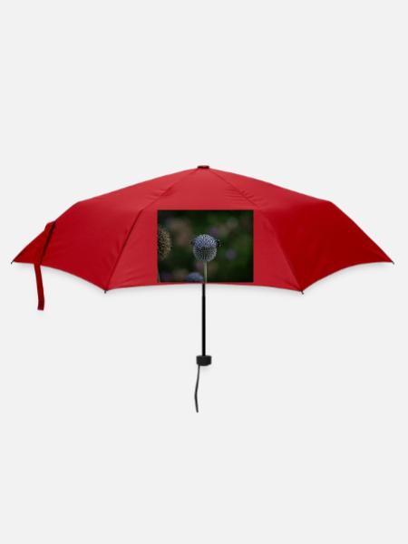 Bees on Purple Globe Thistle - Umbrella (small) - red